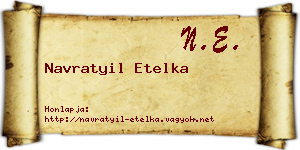 Navratyil Etelka névjegykártya